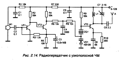 Радиопередатчик с узкополосной ЧМ в диапазоне частот 140-150 МГц