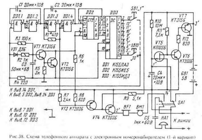 Телефонные аппараты с клавишным номеронабирателем
